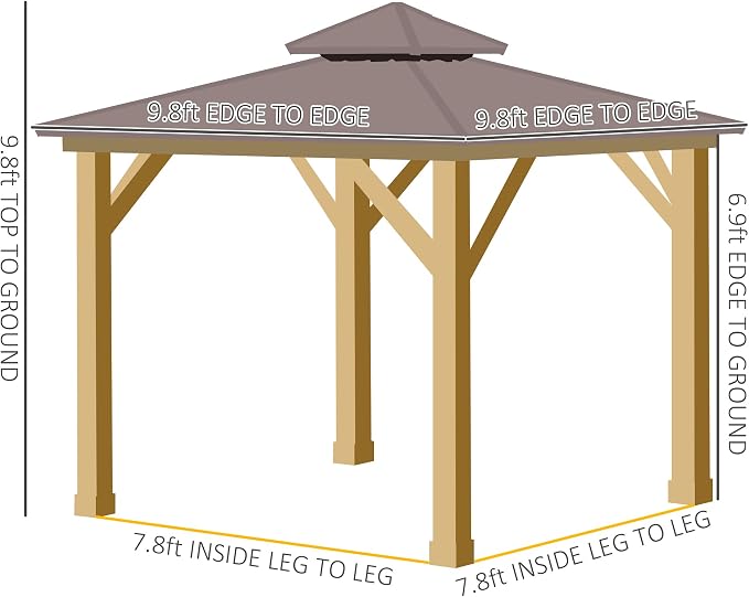 Outsunny 10' x 10' Hardtop Gazebo - Image 7