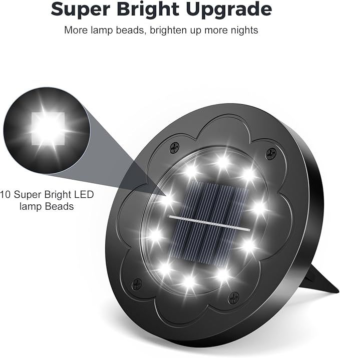 Brightown Solar Lights Outdoor Waterproof, 12 Packs LED In-Ground Solar Yard - Image 7