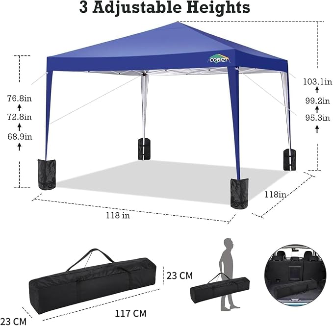 COBIZI 10x10 Pop Up Canopy Tent - Image 4