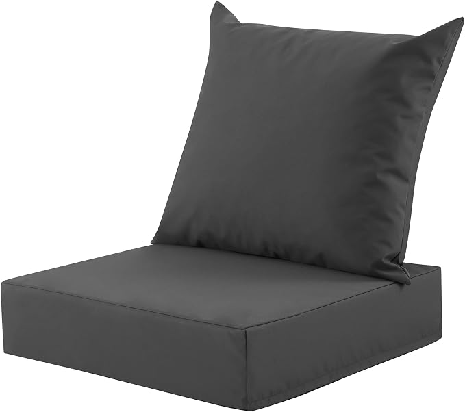 Outdoor Deep Seat Cushion Set, 24x24 Inch Water-Resistant & Fade-Resistant by MuaMelop