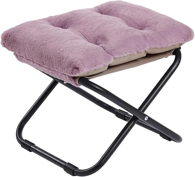 LITA Folding Footrest Stool, Portable Ottoman Foot Rest, Upholstered Small by LITA