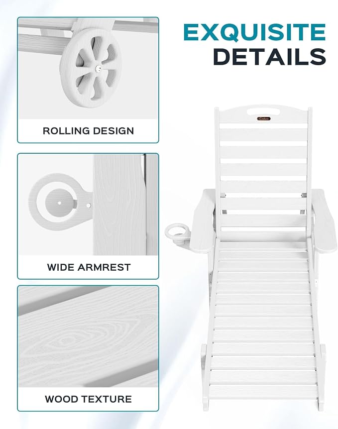 Outdoor Chaise Lounge Chair Set of 2, Patio Lounge Chairs - Image 5