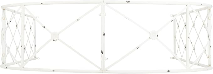 SAFAVIEH Outdoor Collection Atticus Antique White Wrought Iron Lattice Arch - Image 4