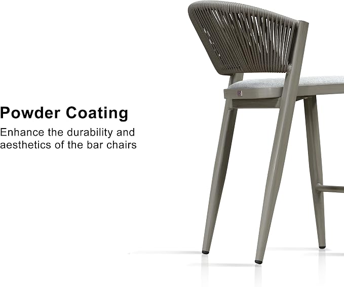 PURPLE LEAF Counter Height Bar Stool Set of 2 Outdoor Counter Stool - Image 7
