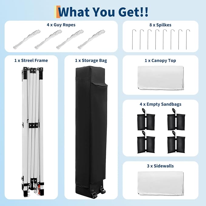 Garvee 10x10 Pop Up Canopy Tent, Heavy Duty Commercial Instant Shelter - Image 6