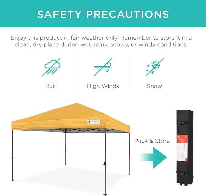Best Choice Products 10x10ft Pop Up Canopy Tent, Outdoor Shade, 1 Person 1 - Image 5