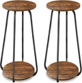 Plant Stand Indoor, 2 Tier Plant Shelf Pedestal Stand Flower Stand, Metal Wood by OugeWood