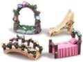 Kai Dream Miniature Fairy Garden Accessories Set, 4 Piece Resin Decorative by KaiDream