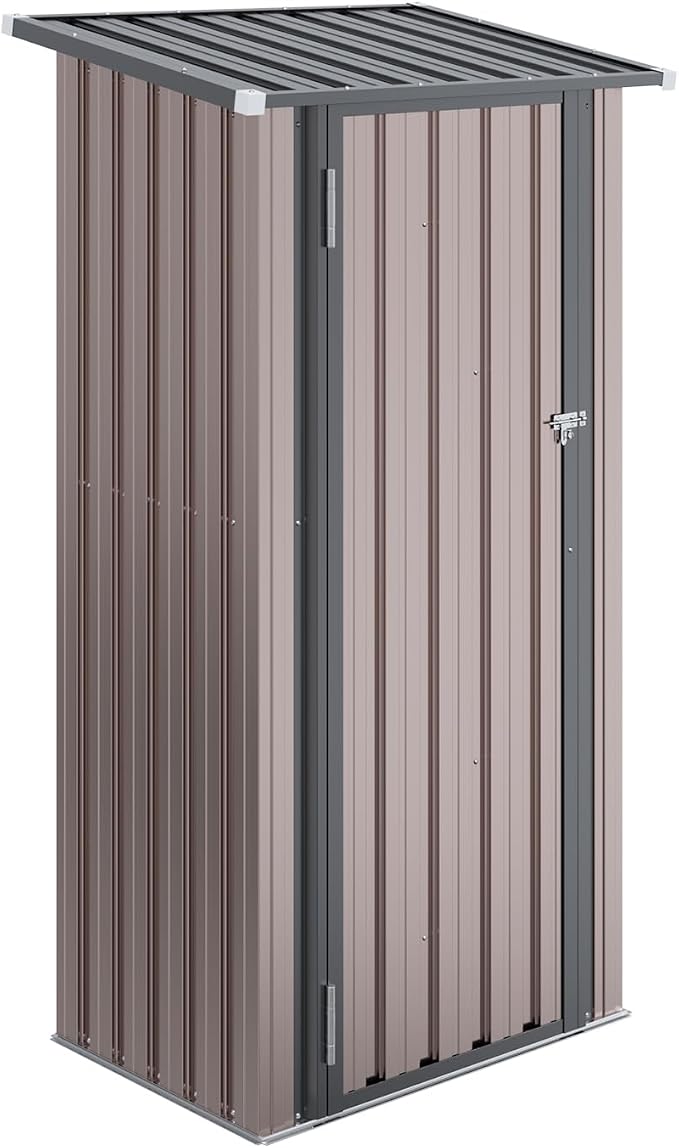 Aoxun 30"x21" Outdoor Metal Storage Shed, Vertical Cabinet - Image 9