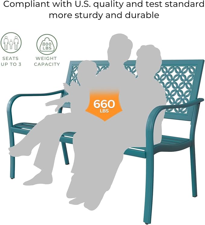 Grand patio 50" Outdoor Bench, Garden Benches - Image 4