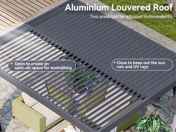 Aoxun Louvered Pergola 12' x 16' Outdoor Aluminum Pergola - Image 2