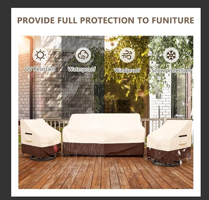 Rileytee 3 Piece Heavy Duty Waterproof Patio Furniture Covers, Outdoor - Image 6