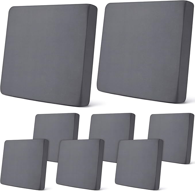 Newwiee 8Pcs Patio Cushion Covers Stretch Outdoor Cushion Cover Replacement by Newwiee