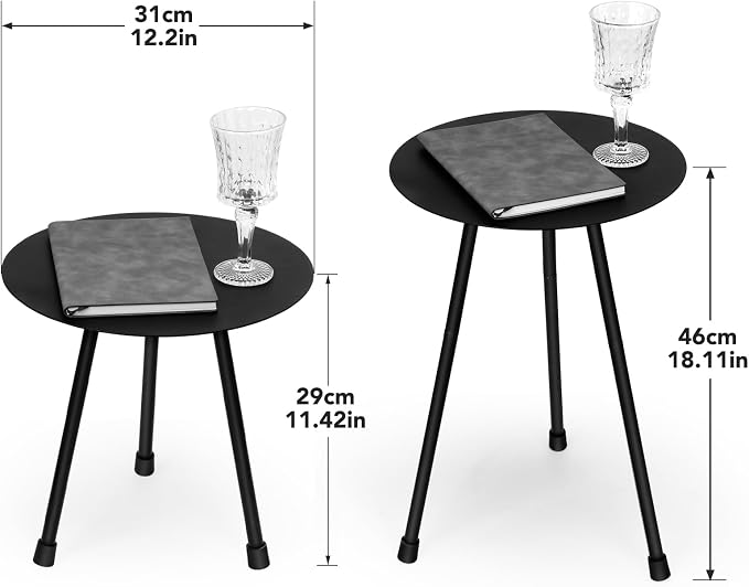 12.2" Small Round Outdoor Side Table - Image 3