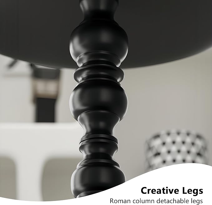 Metal Small End Table, Vintage Matte Black Round Side Table Nightstand - Image 8