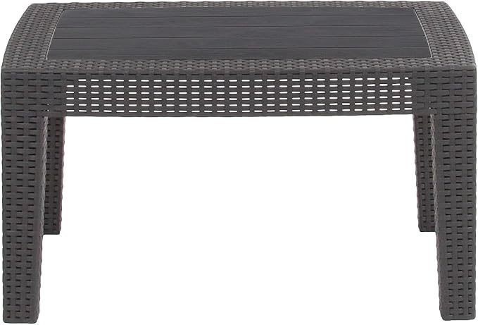 Flash Furniture Seneca Dark Gray Faux Rattan Coffee Table - Image 6