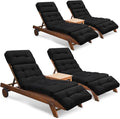 Outdoor Chaise Lounge Chair Cushion Set of 4, Thickened 74.4 x 22 x 4.7 Inches by Tycdiose