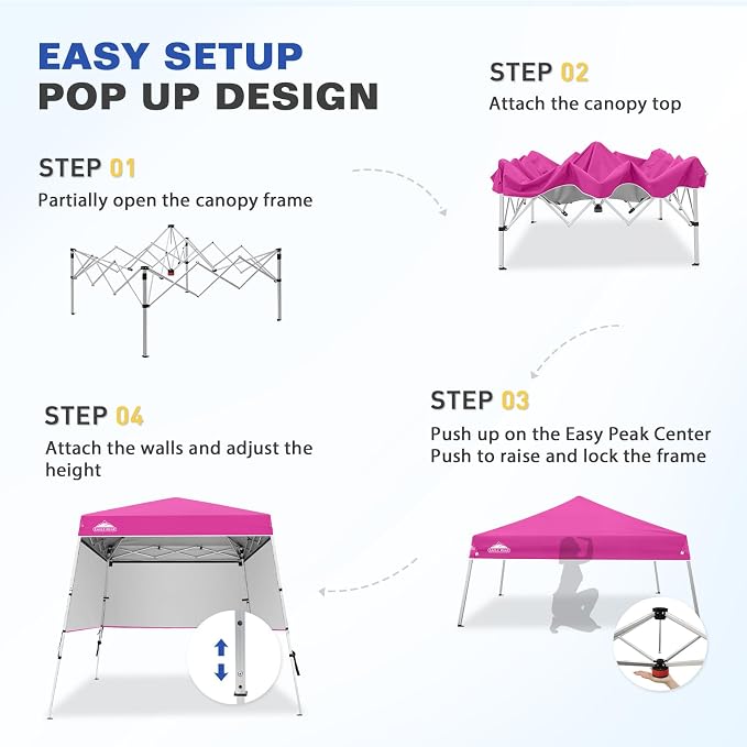 EAGLE PEAK Day Tripper 8x8 Aluminum Super-Lightweight Slant Leg Pop Up Canopy - Image 6