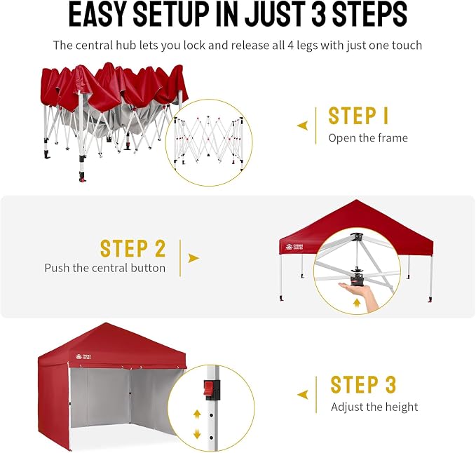 CROWN SHADES 10X10 Comercial Instant Canopy Pop Up Tent - Image 6