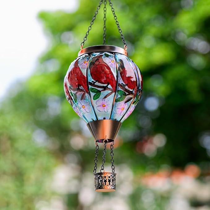 DREAMSOUL Cardinal Hot Air Balloon Solar Lantern, Hanging Solar Lanterns Outdoor - Image 7