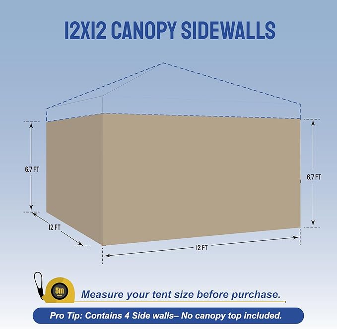 CROWN SHADES 12x12 Canopy Sidewalls - Image 2