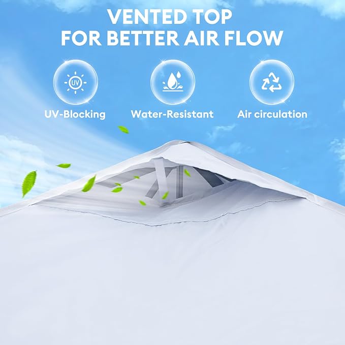 10x10 Pop Up Canopy with Sidewalls, Instant Heavy Duty Canopy Tent - Image 5