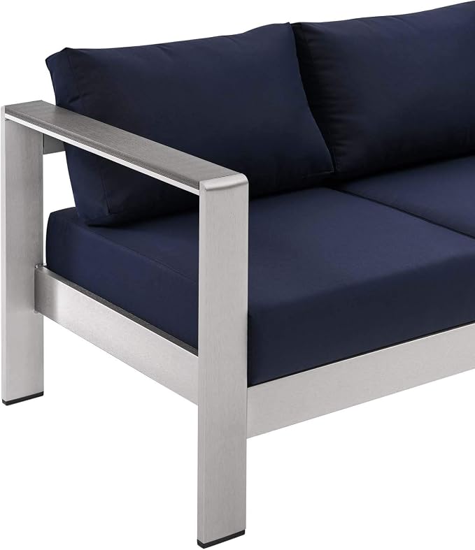 Modway Shore Aluminum Metal Outdoor Patio Sofa - Image 7
