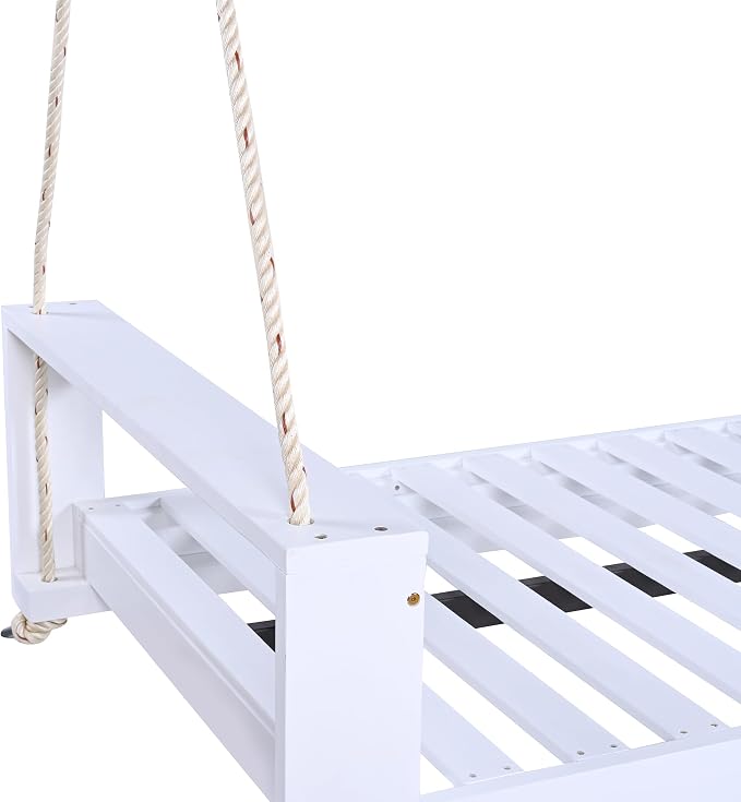 Merax Patio Acacia Wood Porch Swing - Image 5