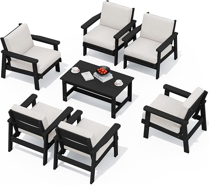 SERWALL Patio Conversation Sets, 7 Piece by SERWALL