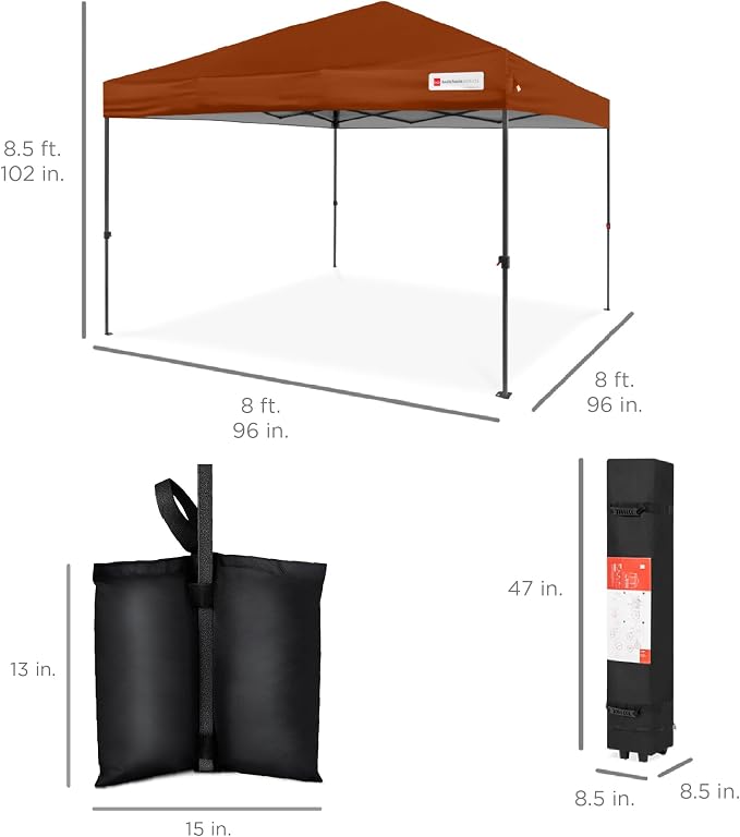 Best Choice Products 8x8ft Pop Up Canopy Tent, Outdoor Shade, 1 Person 1 Minute - Image 8