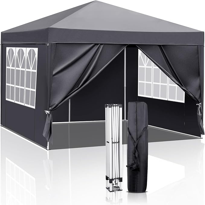 VINGLI Pop Up Canopy Tent with Sidewalls, Outdoor Gazebo Canopy Tent, Patio by VINGLI