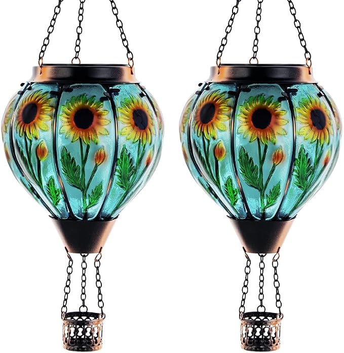 Starsoul 2 PC Sunflowers Hot Air Balloon Solar Lantern by Starsoul