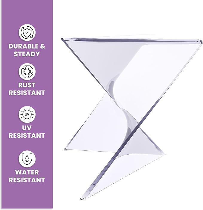 LeisureMod 15.75" Clear Stackable Plastic Side Table - Image 6