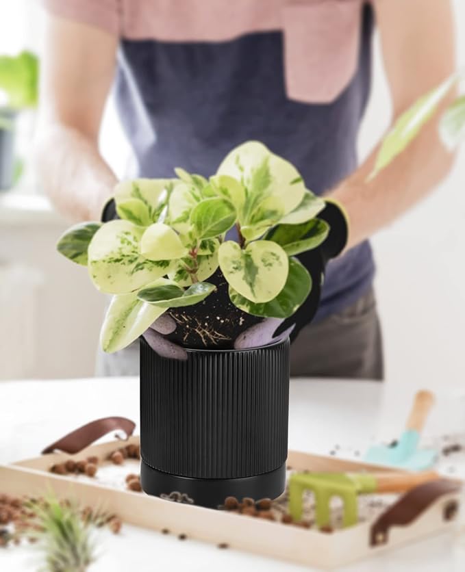LaDoVita 3 Pack Ceramic Plant Pots 6/5/4 inch, Flowerpot - Image 8
