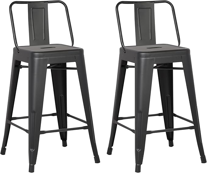 AC Pacific 24” Metal Barstool Set of 2 – Country Rustic Style by ACPacific