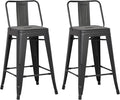 AC Pacific 24” Metal Barstool Set of 2 – Country Rustic Style by ACPacific