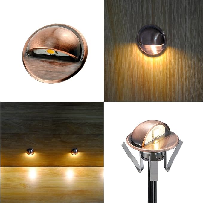 FVTLED Pack of 10 Low Voltage LED Deck Lights Outdoor Step Stair Lights D35MM - Image 6