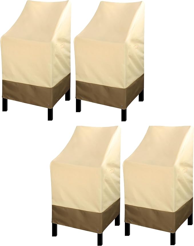 RosieLily High Back Patio Chair Covers Waterproof Heavy Duty Stackable Outdoor by RosieLily