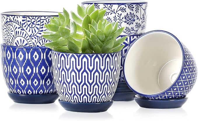 Selamica Ceramic Succulent Pots, 3.5 Inch Small Plant Pots by Selamica