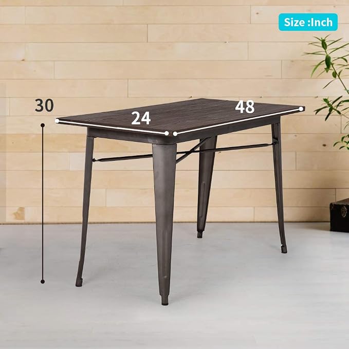 FDW Heavy Duty Outdoor Dining Table Metal Kitchen Table Metal Table Bar Coffee - Image 3