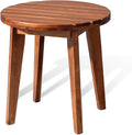 VINGLI Solid Wood Outdoor Side Table, Weather-Resistant Round Patio End Accent by VINGLI
