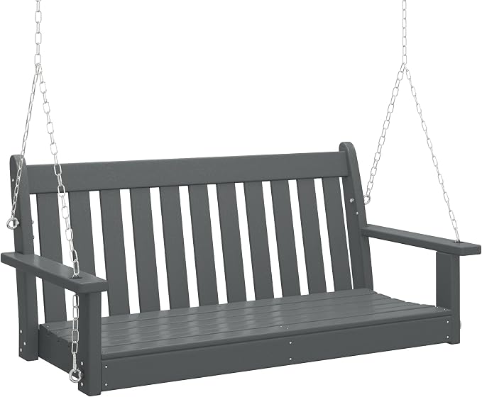 COSTAELM Paradise Outdoor Patio HDPE Hanging Front Porch Swing Bench by Costaelm