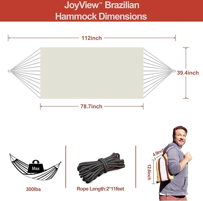 JoyView Brazilian Hammock for Single Person - Image 2