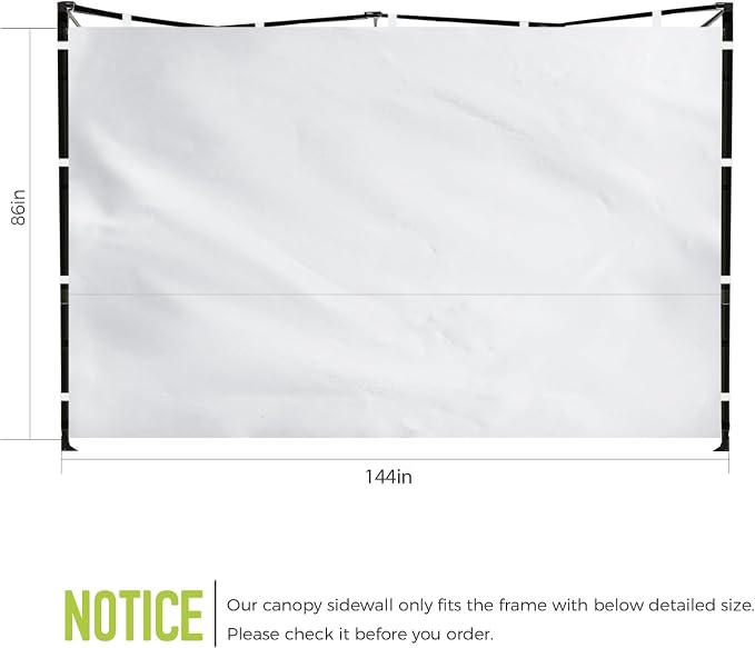 Instant Canopy Sidewalls for 10x10 Pop Up Canopy Tent, 300D Waterproof Material - Image 2