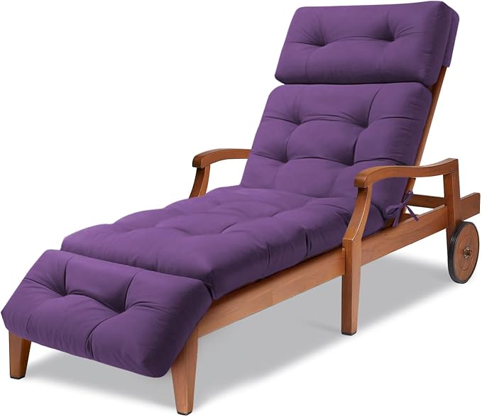 Waterproof Long Lounger Chair Cushion Outdoor Chaise Lounge Chair Cushionswith by Unknown