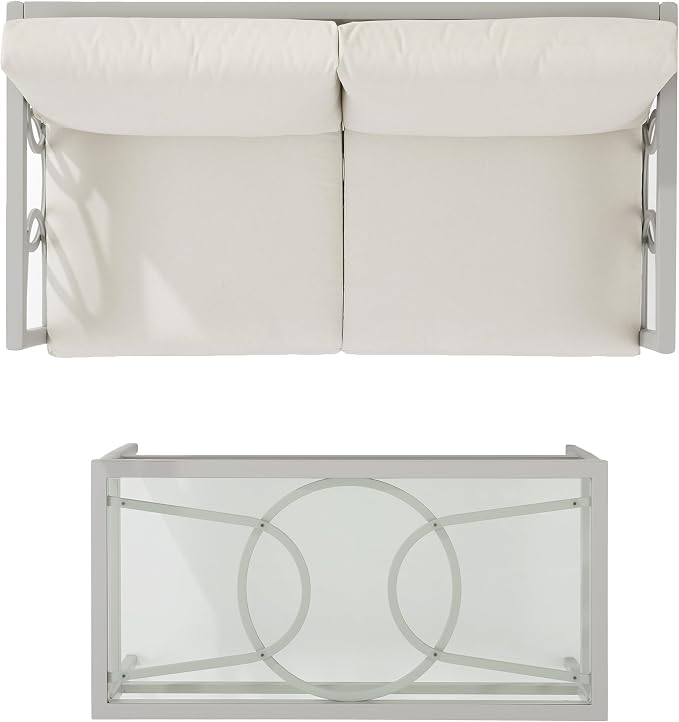 Crosley Furniture Ashford 2-Piece Outdoor Coffee Table and Loveseat Patio - Image 10