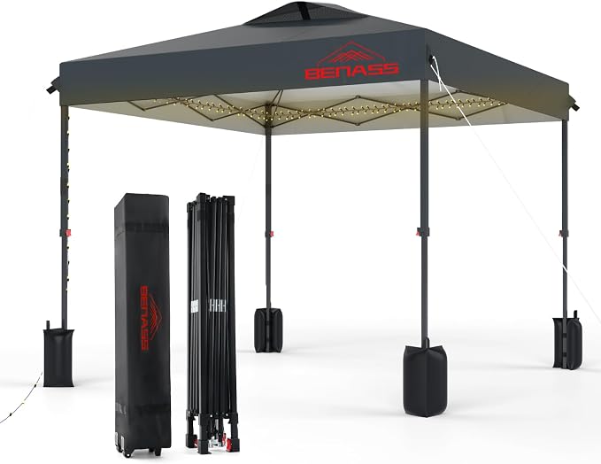 8x8 Pop Up Canopy, Easy Up Canopy Tent, Heavy Duty Tents by BENASS