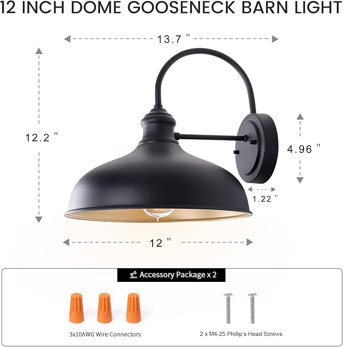 12" Outdoor Gooseneck Barn Light - Image 6