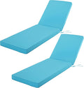 Outdoor Chaise Lounge Cushion Set of 2, Fadesafe Water-Repellent Lounge Deck by COMCAVER