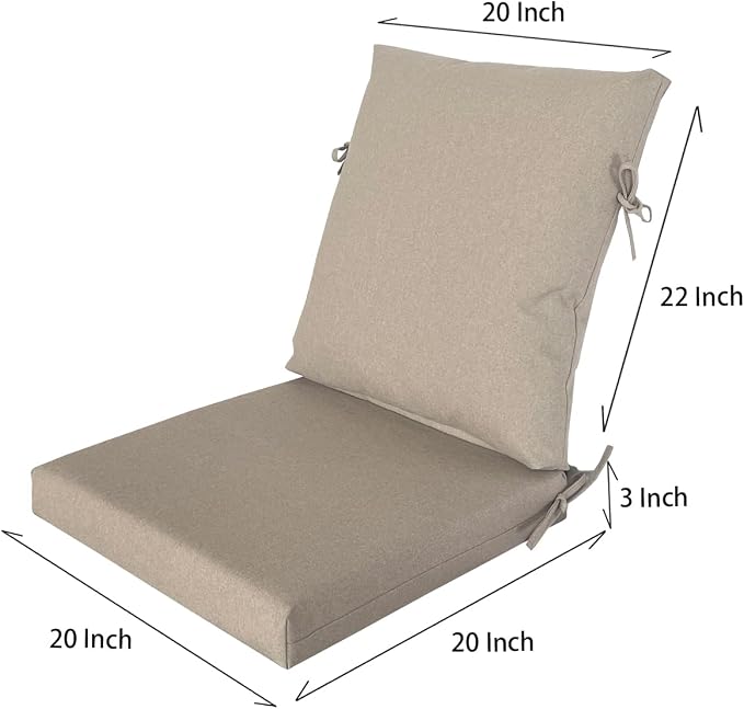 Goodgoods 20"x42" Outdoor Dining Chair Cushion Set of 1 Patio Furniture Cushion - Image 2